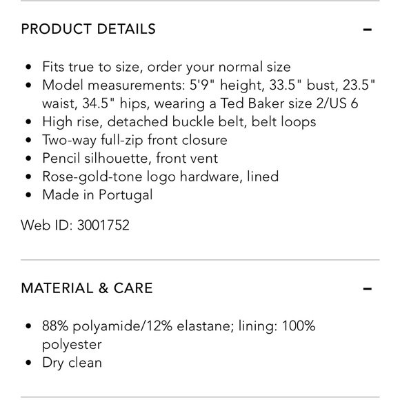 Ted Baker Kaara Zip-Front Pencil Skirt - Picture 3 of 3